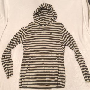 Roark revival tan and gray stripe pattern hoodie